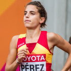 Marta Pérez en una imagen durante su participación en el Mudial de atletismo de Londres en 2017. HDS