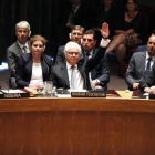 El embajador ruso en la ONU, Vitaly Churkin, veta la creación de un tribunal que investigue y juzgue el derribo del avión de Malaysia Airlines MH370.-Foto: AFP / KENA BETANCUR
