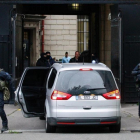 Llegada de Abdeslam al palacio de Justicia de París.-MATTHIEU ALEXANDRE