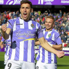 Mata celebra uno de los 27 goles que ha marcado con el Valladolid esta temporada.-J. M. Lostau