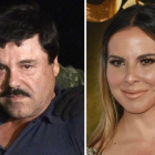 El 'Chapo' Guzmán el 8 de enero tras su captura; y la actriz Kate del Castillo durante el festival AFI en 2015 en Hollywood.-AFP