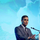 El presidente del Gobierno, Pedro Sánchez, en la inauguración del foro de Exceltur-JOSE LUIS ROCA