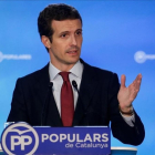 Pablo Casado, durante el Comité Ejecutivo Nacional celebrado en Barcelona. /-PAU BARRENA