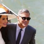 Amal y George Clooney, durante una visita al Festival de Venecia del 2014. Italia es la otra patria del intérprete norteamericano.-PIERRE TEYSSOT