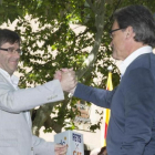 Artur Mas y Carles Puigdemont, en un acto de campaña reciente.-JOSEP GARCÍA