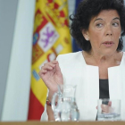 Isabel Celáa en la rueda de prensa posterior al Consejo de Ministros. /-JOSÉ LUIS ROCA