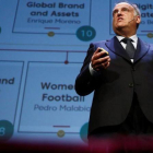 Tebas, el presidente de la Liga de Fútbol Profesional, en el World Football Summit, que se celebró en Madrid.-EFE / MARISCAL