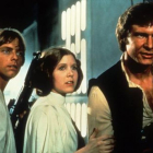 Los actores Mark Hamill, Carrie Fisher y Harrison Ford como Luke Skywalker, princesa Leia y Han Solo.-ARCHIVO