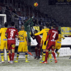 El Numancia fue de más a menos y acabó cediendo otro empate ante el Alcorcón.-Diego Mayor