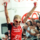 Andrei Zintchenko celebra la victoria en una etapa de la Vuelta a España finalizada en Soria.-HDS