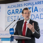 Mariano Rajoy, durante la clausura de la Intermunicipal del PP, este domingo en Murcia.-Foto: EFE / MARCIAL GUILLEN