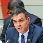 Pedro Sánchez en una reunión de alto nivel en la sede de la ONU.-EFE
