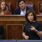 Soraya Sáenz de Santamaría en el pleno del control del congreso.-JUAN MANUEL PRATS