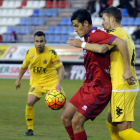 Alex Alegría, pichichi del Numancia, regresará al once inicial y podría formar pareja atacante con Dalmau en el Carlos Tartiere.-Diego Mayor