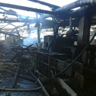 El fuego destruye parte de las instalaciones de una empresa en Duruelo. AYTO SORIA-