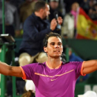 Nadal celebra su clasificación para semifinales-