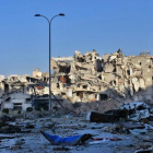 Edificios destruidos por los bombardeos en el barrio de Bustan al-Basha de Alepo, Síria.-AFP / GEORGE OURFALIAN