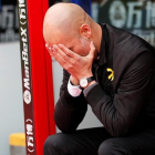 Pep Guardiola, en una imagen reciente, luciendo el lazo amarillo.-DAVID KLEIN (REUTERS)