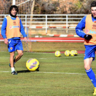 Bonilla en el entrenamiento de ayer en el anexo de Los Pajaritos. / Álvaro Martínez-