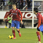 El centrocampista del Numancia, Marc Pedraza, durante un entrenamiento. / DIEGO MAYOR-