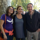 Mònica Oltra, Ada Colau y Pablo Iglesias, en la marcha de Madrid contra la violencia machista.-DANI GAGO