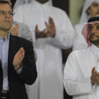 Rosell, en noviembre del 2011, con el jeque catarí Saud bin Abdul Rahman Al-Thani.-AFP / KARIM JAAFAR