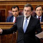 El presidente Rajoy durante la sesión de control, esta mañana.-JUAN MANUEL PRATS
