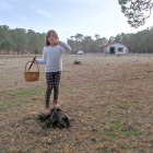 Una joven recolectora en Pinar Grande de Soria esta misma semana. A.C.