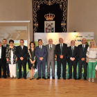 Miembros del Consejo Recto de Caja Rural, ayer, tras la Asamblea General.-VALENTÍN GUISANDE