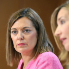 La consejera de Agricultura y Ganadería y portavoz de la Junta de Castilla y León, Milagros Marcos, y la de Familia, Alicia García, comparecen en rueda de prensa posterior al Consejo de Gobierno-Rubén Cacho / ICAL