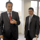 Zapatero y Enrique Martínez, en la visita del presidente a la obra Inteco.-E. M.