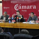 Responsables de Promociones San Leonardo en la presentación de la sociedad. / V. G. -