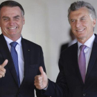 Jair Bolsonaro y Mauricio Macri, el 16 de enero del 2019 en Brasilia.-AP / ERALDO PERES