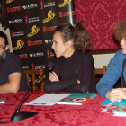 De izquierda a derecha, Mario Madueño, Inés Andrés y Belén Herrera, ayer durante el encuentro de cortometrajistas.-