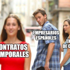 Meme sobre los contratos basuras.-