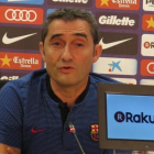Ernesto Valverde, en la conferencia de prensa de hoy en la Ciudad Deportiva Joan Gamper.-EMILIO PÉREZ DE ROZAS