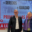 Los secretarios generales de CCOO y UGT, Unai Sordo (i) y Pepe Álvarez (d), durante la presentación de los actos del Primero de Mayo del 2019.-EFE