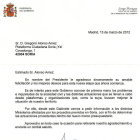 Carta del Ministerio de la Presidencia remitida a Soria Ya.-