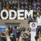 lo Iglesias, líder de Podemos, ha 'debutado' en Barcelona llenando el pabellón de la Vall d'Hebron.-JORDI COTRINA