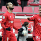 Higinio y Curro están llevando el peso ofensivo del Numancia en la presente temporada.-Mario Tejedor