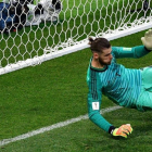 De Gea no logra parar el penalti que lanzó Cheryshev por el centro de la portería española-AFP