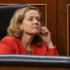 La ministra de Hacienda, Nadia Calviño, en el Congreso de los Diputados, en una imagen de archivo.-JOSE LUIS ROCA