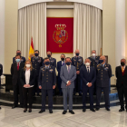 Miembros del Ejército del Aire con la delegación soriana de la Diputación.-HDS