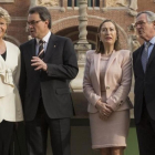 La exvicepresidenta de la Comisión Europea, Viviane Reding; el expresident de la Generalitat, Artur Mas; la presidenta del Congreso, Ana Pastor; y el exalcalde de Barcelona, Xavier Trias.-