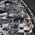 Vista aérea de Mónaco, durante el Gran Premio del 2018.-