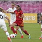 Lucía Rodríguez, con el 12, en uno de los encuentros disputados este año con la selección española.-RFEF/SEFÚTBOL