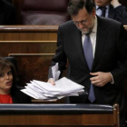 Mariano Rajoy en su escaño del Congreso.-JOSE LUIS ROCA