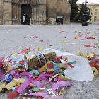 Aspecto que presentaba ayer a última hoar de la mañana el entorno de la iglesia de San Juan de Rabanera. / V.G.-