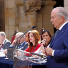 Javier Amoedo, Porcurador del Común, durante su intervención en el Pleno de las Cortes.-ICAL