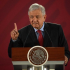 Andrés Manuel López Obrador, presidente de México en una conferencia de prensa.-AFP